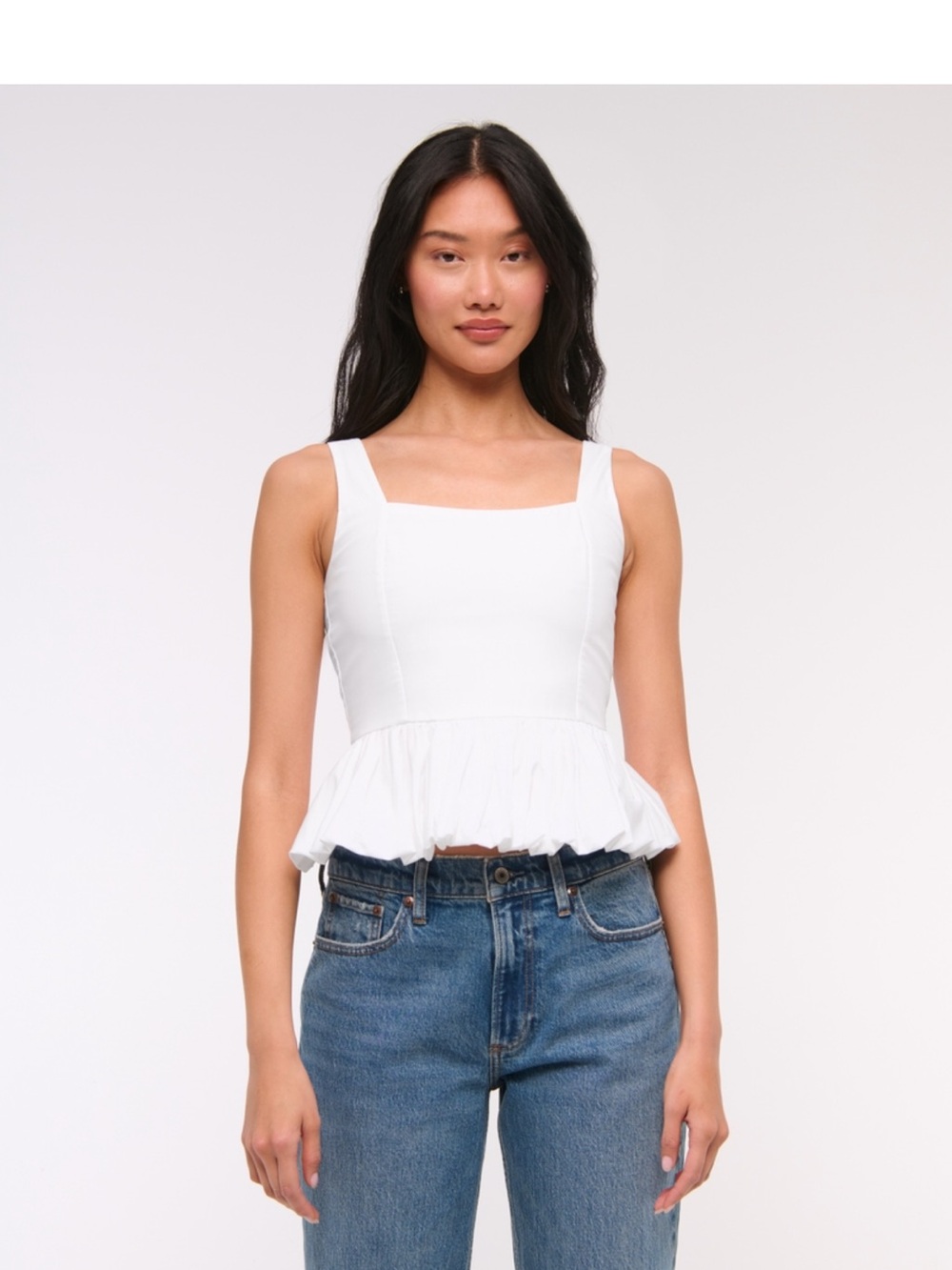 Abercrombie Poplin Bubble Hem Tank - Picture 2 of 2